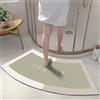 Generic Tappetino da bagno curvo per doccia rotonda, antiscivolo, fango diatomeo, ad asciugatura rapida, tappetino angolare super assorbente, per bagni circolari (D, 40 x 75 cm)