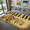 PEIHUODAN Tappeto Musica Bianco e Nero Beige Simboli Musicali Soggiorno Camera da Letto Flanella Casa per Studio Area Gioco Pianoforte Cucina (Colore 1, 160x200 cm)