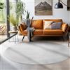 SIMPEX Tappeti a pelo corto, Unicolor - Monocroma, Tappeto color argento, 160 cm Rotondo, Tappeti in stile moderno, Tappeto soggiorno