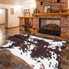 Guyi RareTappeto in pelle bovina, 6,2 x 7,18 m, stampa mucca, per camera da letto, soggiorno, sala da pranzo, marrone con animali, antiscivolo, decorazione per la casa