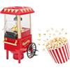 CHICIRIS Macchina Automatica per Popcorn Modello Retrò, Macchina per Mais per Uso Domestico per Regalo di Compleanno per Feste Rosso(rosso)