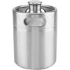 GOTOTOP Fusto per birra, mini barile in acciaio inox con coperchio a spirale, può contenere birra, con doppia maniglia, per casa, hotel, campeggio, picnic 2L