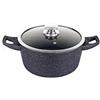 Royalty Line Casseruola con rivestimento in marmo e coperchio in vetro nella confezione originale RL-GS26M 26 cm nero