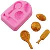 RTSP Stampi In Silicone 2 Pezzi Calcio Rugby Racchetta Da Tennis Fondente Cioccolato Stampo In Silicone Stampo Per Torta Stampo Da Forno Rosa