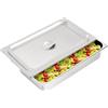 GDSKR 4 contenitori in acciaio inox, per hotel, catering buffet, in acciaio inox, per chafing dish, scaldavivande da tavolo con coperchio, per porzioni di catering, arrosti, cottura e torte