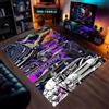 RUILBJM 3D Auto Moto Tappeto, Neon Cool Graffiti Auto Sportiva Motivo Decorativo, Morbido Confortevole Soggiorno Area Rug, Teenager Ragazzi Camera da Letto Antiscivolo Tappetino (Style 1,120x160cm)