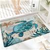 ANNKOOT Tappeto da Bagno in Microfibra, Tappetino da Bagno Antiscivolo,Tartaruga,Morbido, Facile da Pulire, Molto Assorbente per Bagno, Camera da letto, Interni 60x100 cm
