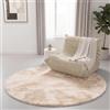 Interiyou Tappeto salotto pelo corto Fargo - 200x200 cm Rotondo Beige - Morbid in pelliccia sintetica - Lavabile e antiscivolo - Corto e soffice