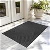 XUCHOU Zerbino Ingresso Casa 90 x 95 cm Resistente Sporco, Antiscivolo Zerbino Ingresso Interno Varie Misure e Colori per Porta e Corridoio, Nero