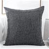 Jepeak Linen Burlap throw Pillow case, home decorativo federa Protector, quadrato solido Handmade Pillow Sham cuscino con cerniera per divano, Cotone, Dark Grey (with Light Grey Threads), 45 x 45 cm