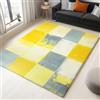 Generico Tappeto Salotto Puzzle A Reticolo Astratto 80x150cm Tappeto Soggiorno Pelo Corto Lavabile, Tappeti Camera da Letto, Tappeti Antiscivolo per Interni e Esterni