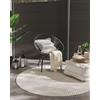 benuta Pop Tappeto Esterno & Interno Mars - Crema Rotondo 160 cm - Rilievo Astratto per Balcone, Terrazza, Giardino - Cucina & Soggiorno - Facile da Pulire - Adatto al Riscaldamento a Pavimento