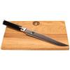 Palatina Werkstatt KAI Shun Classic - Set di coltelli da trinciante sensazionale DM-0703 con lama damascata da 20 cm, + tagliere in legno di quercia lavorato a mano 30 x 18 cm