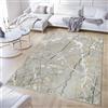 TAPISO Crystal Tappeto Pelo Corto Lucido Effetto 3D Design Moderno Motivo Astratto Sfumato Effetto Marmo Tonalità Grigio Chiaro Oro Bianco Soggiorno Sala Camera OEKO-TEX 180 x 250 cm