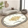 makeups1 Tappeto Ovale Morbido, Grande, Antiscivolo, Lavabile, Cameretta dei Bambini, Soggiorno, Tappeto di lusso in marmo bianco oro, 70 x 100 cm