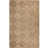 CASAVANI Tappeto geometrico intrecciato in iuta naturale, 0,9 x 0,9 m, piccolo quadrato a trama piatta, per uso interno, in cucina, ingresso e ufficio (beige)
