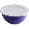 OMADA Insalatiera Antibatterica da 3,5L con Coperchio, in Plastica Colorata | Contenitore Frigo Rotondo in Polipropilene 26,5x H12 cm, con Protezione Antibatterica, Collezione Sanaliving