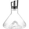 CSXMONEY Set decanter per vino, con filtro aeratore, vetro trasparente soffiato a mano senza piombo (trasparente)