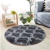 Hearda Tappeto Rotondo Salotto Pelo Lungo Shaggy, Tappeto Peloso per Camera da Letto Morbido e Soffice Tappetino Peloso Pelo Lungo Moderno Lavabile con Fondo Antiscivolo (Stile 7,160cm)