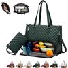 Generic Borsa tote 2 in 1 per il pranzo, 40 cm, a prova di perdite, con scomparto isolato per il pranzo, borsa per computer di grande capacità, borsa per computer da donna, borsa per laptop con borsa per