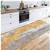 Siunwdiy Carpet Tappeto Corridoio 3.5 Metri,Tappeto Cucina Antiscivolo Lavabile,Moderno e diseño Abstracto Tappeto,Tappetto Pelo Corto,Antiscivolo Lavabile,Varie Misure-giallo bruno,100X350CM