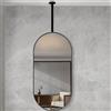 NIKSHI Specchio ovale a soffitto, specchio a parete con struttura metallica e asta della sospensione, specchio di trucco della vanità del bagno della casa o dell'hotel,Black-50cmx70cm