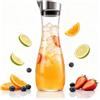 Beufee 1.2L Brocche Acqua Plastica Con Tappo, Caraffa Acqua in Acrilico, Brocca Acqua Trasparente Bottiglia Acqua Per Limonata, Succhi, Acqua, Frutta Tè