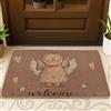 Generic Zerbino con angelo, fantasioso, con cuori e stelle, non marrone, lavabile, a basso profilo, decorativo, per ingresso, portico, bagno, ufficio, 73 x 43 cm