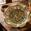 ILAB Piatto in ceramica per lampadario decorato realizzato e firmato a mano sospensione art. martina