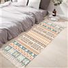 Tomifine Tappeto con nappe, bohémien, lavabile, tessuto, stampato, Tappeti per soggiorno, camera da letto, porta d'ingresso (80x160 cm,Arancione Verde)