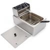 Bagyaluu Friggitrice elettrica in acciaio inox 6L commerciale grasso chip padella & cestino 2500W 60℃ - 200℃ per ristoranti caffetterie spuntini