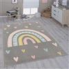 Paco Home Tappeto per bambini cameretta bambine bambini diversi motivi e dimensioni, Dimensione:133x190 cm, Colore:Grigio 3