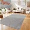 Paco Home Tappeto Salotto e Camera da Letto Moderno a Pelo Corto - Morbido, Lavabile, Antiscivolo, in Finta Pelliccia, Dimensione:200x280 cm, Colore:Grigio