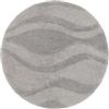 RugVista Breeze, Tappetino da bagno, Moderni, Ø 90 cm, Rotonda, Pelo corto, Soggiorno, Camera letto, Corridoio, Lavabile in lavatrice, Grigio