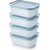 Tupperware Essentials Freezer Mates - Set di 4 contenitori bassi per alimenti, 450 ml, facili da impilare e organizzare, durevoli e riutilizzabili, coperchio ermetico, ideali per avanzi e ridurre gli