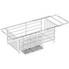 LVYXON Scolapiatti espandibile in acciaio inox con portautensili sopra il lavello della cucina, salvaspazio, scolapiatti multifunzione, per piatti, frutta, verdura, 40,5 x 18 x 13 cm, argento
