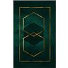 KeletiRug Tappeto Rettangolo Morbido Modello geometrico astratto dell'oro verde smeraldo Grande, Antiscivolo, Lavabile, Cameretta dei Bambini, Soggiorno 70 X 100 CM