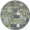 Panorama Tappeto Vinile Rotondo Cucina Bagno - Varie Dimensioni - (Idraulico Verde 150x150 cm)
