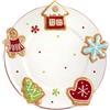 PABEN Piatto Natalizio Tondo con Soggetti Tema Marzapane 26 cm in Ceramica