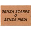 Social crazy Tappeto zerbino personalizzato -SENZA SCARPE O SENZA PIEDI - cocco naturale ideale per ingressi (COCCO NATURALE, 60X40 CM)