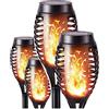 E-QUICKLY - lampada solare da Esterno, Giardino, Luce con Effetto Fiamma Tremolante Realistico, Luci Decorative per Esterno, Giardino, Patio, Prato, Corridoio, Impermeabilità IP65 - pacco da 4 PZ