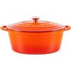 Lätt Home Cocotte in Ghisa Smaltata Arancione. Forno Olandese Pentola Ovale Antiaderente 29x21x11 CM - 3,85 L. Casseruola Pentola in Ferro per Induzione, Vetroceramica e Forno