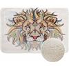 Lungtao Tappeto da Bagno Lungtao Leone Motivo Africano Etnico Testa di Leone Microfibra Finta Cachemire Soffice Tappeto da Bagno Antiscivolo Assorbente per Vasca da Bagno Pavimento del Bagno 50,8 x 76,2 cm