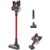 Polti Forzaspira D-Power SR550, Scopa Elettrica Senza Fili, 2 in 1, Motore Digitale e Tecnologia Multiciclonica, Autonomia fino 40 min, 3 Programmi Aspirazione, Mini Turbo Spazzola, Rosso e Grigio