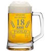 bubbleshirt Boccale da Birra Personalizzato con Nome Incisione Compleanno 18 Anni - Auguri di Cuore - Evento - Idea Regalo Compleanno - Bicchiere in Vetro Chiaro, ca 50 cl