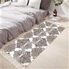 Tomifine Tappeto con nappe, bohémien, lavabile, tessuto, stampato, Tappeti per soggiorno, camera da letto, porta d'ingresso (60x180 cm,Marrone Bianco)