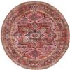 RugVista Georgia Oriental, Tappeto, Orientali, Ø 120 cm, Rotonda, Pelo corto, Soggiorno, Camera da letto, Cucina, Corridoio, Lavabile in lavatrice, Rosso/Rosa