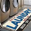 GISPOG Tappeto per lavanderia, antiscivolo, lavabile in lavatrice, decorazione per cucina, bagno, bagno, divertente, blu (122 x 50 cm)