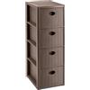 Stefanplast Elegance Cassettiera Slim Salvaspazio 4 Cassetti, Polipropilene, Tortora, cm 40x37x80 h