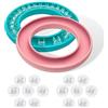 YARRD Confezione da 2 porta bobine rotonde blu e rosa e 24 porta bobine trasparenti per organizer e porta bolle, per macchine da cucire in metallo o plastica, strumenti da cucito